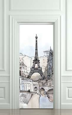 3D door sticker, Eiffel Tower, 60 x 90cm