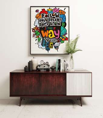 Poster - Follow your dream, 30 x 45 см, Canvas on frame, Quotes
