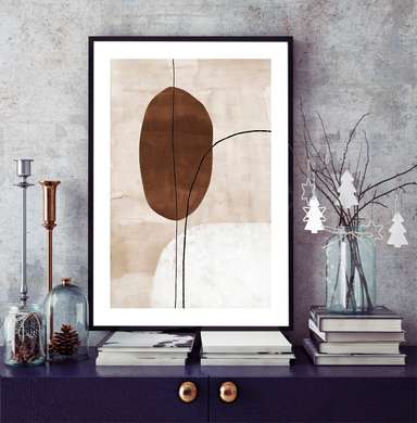 Poster - Abstracție într-un stil minimalist, 60 x 90 см, Poster inramat pe sticla