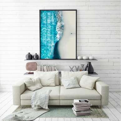 Poster - Ocean, 45 x 90 см, Framed poster on glass, Marine Theme