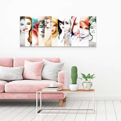 Poster - Different girls, 60 x 30 см, Canvas on frame