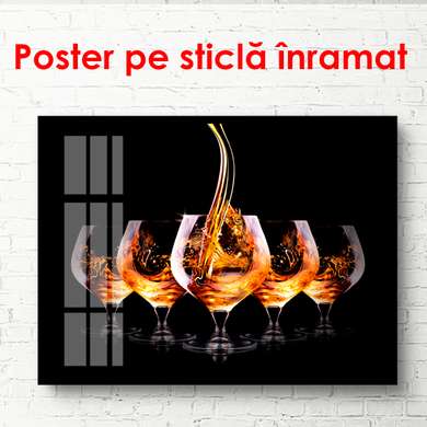 Poster - Băutură puternică în pahare, 45 x 30 см, Panza pe cadru, Alimente și Băuturi