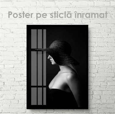 Poster - Girl in a hat, 30 x 45 см, Canvas on frame