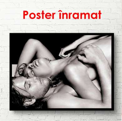 Poster - O îmbrățișare blândă, 90 x 60 см, Poster înrămat, Nude