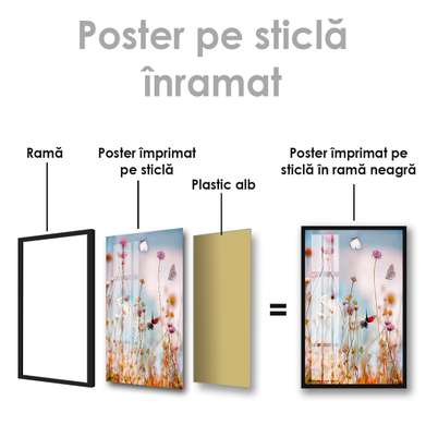 Poster - Flowers, 60 x 90 см, Framed poster on glass, Nature