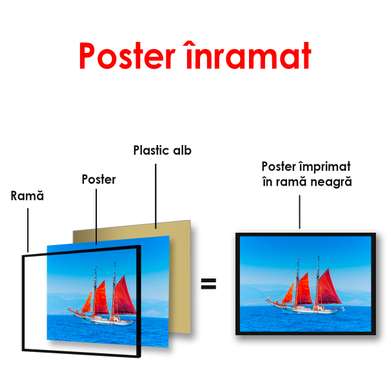 Poster - Scarlet sails, 90 x 60 см, Framed poster, Marine Theme