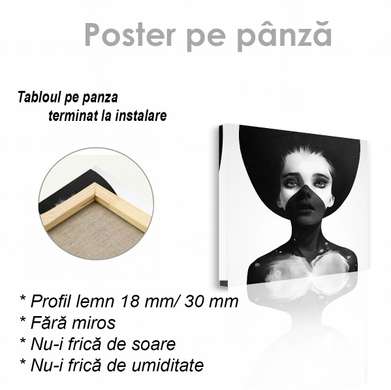 Poster - Black and white art, 40 x 40 см, Canvas on frame
