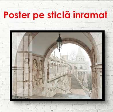 Постер - Фотография Арочной улочки, 90 x 60 см, Постер в раме, Винтаж