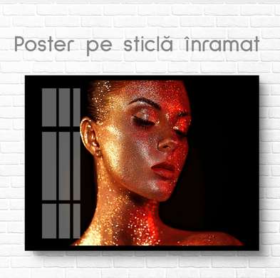 Poster - Portretul unei fete în stil boho, 45 x 30 см, Panza pe cadru, Glamour