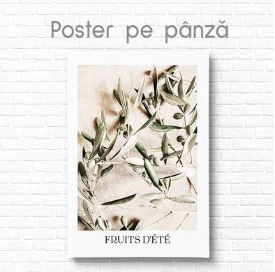 Poster - Olives, 60 x 90 см, Framed poster on glass, Flowers
