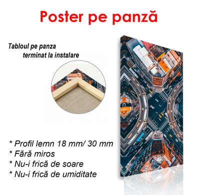 Poster - Vedere de sus a râului orașului, 30 x 90 см, Panza pe cadru