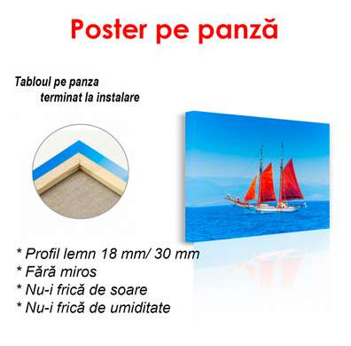 Poster - Vele Scarlet, 90 x 60 см, Poster înrămat, Tema Marină