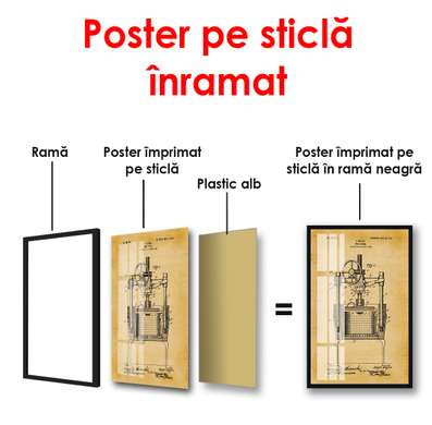Poster - Drawing apparatus for grape juice, 60 x 90 см, Framed poster, Vintage