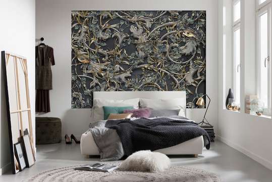 Wall Mural - Branchy texture on a gray background