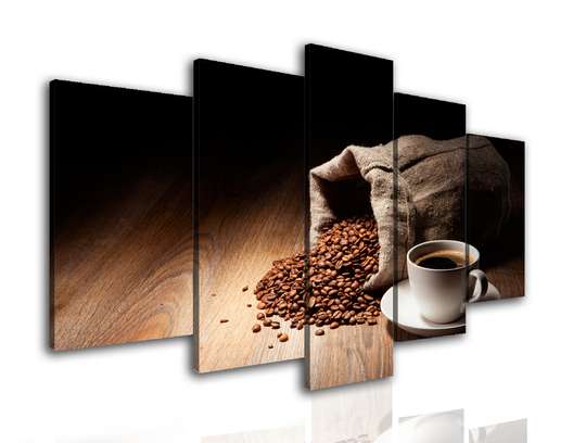 Modular picture, Coffee bag with coffee., 108 х 60