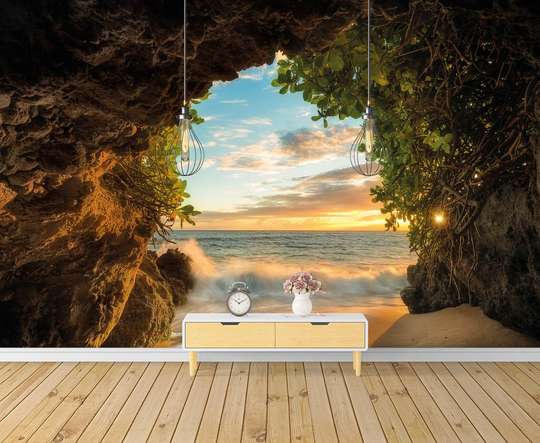 Wall Mural - Sea view from the cave