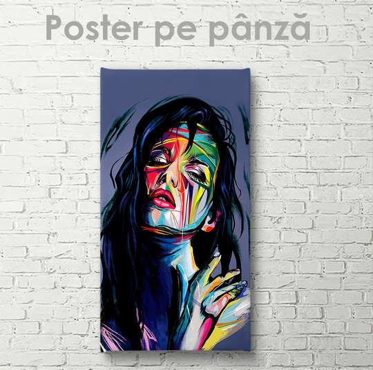 Poster - Abstract portrait of a girl 1, 30 x 60 см, Canvas on frame, Glamour