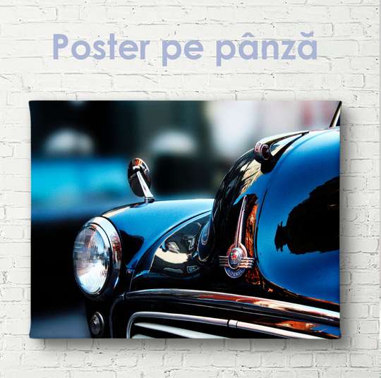 Poster - Element negru clasic de mașină de epocă, 45 x 30 см, Panza pe cadru