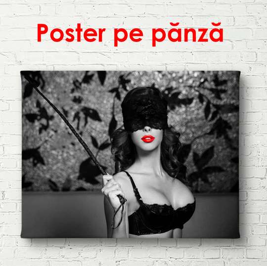 Постер - Девушка с красными губами, 90 x 60 см, Постер в раме, Ню
