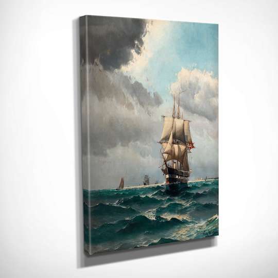 Постер - Волны в море, 30 x 45 см, Холст на подрамнике