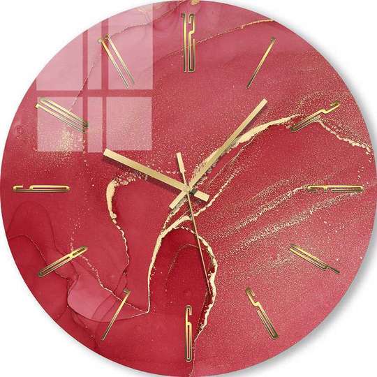 Glass clock - Scarlet, 30cm
