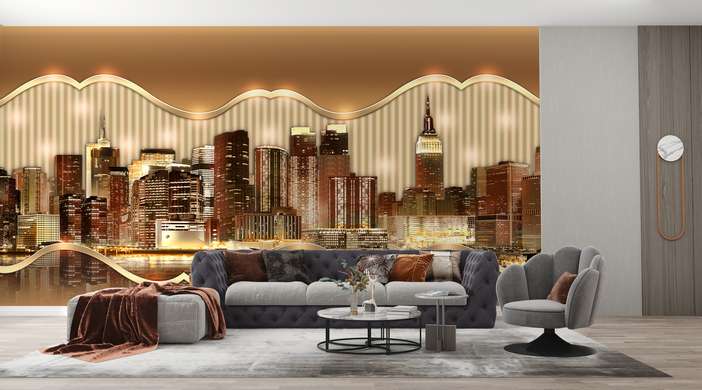 Wall Mural - Brown City on the water
