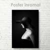 Poster - Girl in a hat, 60 x 90 см, Framed poster on glass, Nude