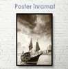Постер - Парусный корабль, 30 x 45 см, Холст на подрамнике, Черно Белые