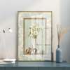 Постер - Белая ваза с красивым букетом цветов, 60 x 90 см, Постер в раме, Прованс