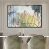 Poster - Watercolor Geometric Texture & Lines, 90 x 60 см, Framed poster on glass, Abstract