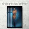 Poster - Girl behind glass, 30 x 45 см, Canvas on frame, Nude