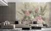 Wall mural - Exotic bouquet with pink flowers in shades of beige