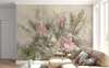 Wall mural - Exotic bouquet with pink flowers in shades of beige