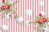 3D Wallpaper - White 3D balls and delicate bouquets of flowers