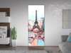 3Д наклейка на дверь, Эйфелевая Башня в ярком городе, 60 x 90cm