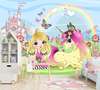 Children's photo mural, Cute princess with a unicorn in a magical park
