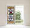 Window Privacy Film, Decorative stained glass window with red rose, 60 x 90cm, Matte, Window Film