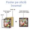Poster - All flowers in one picture, 40 x 40 см, Canvas on frame, Botanical
