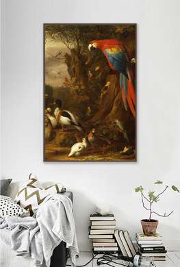 Poster - Păsări, 30 x 45 см, Panza pe cadru, Pictura