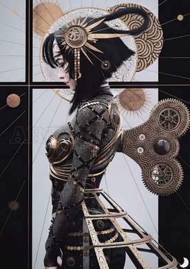 Poster - Fata cu cheie, 60 x 90 см, Poster inramat pe sticla, Diverse