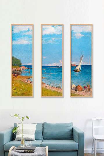 Poster - Sailing boat, 40 x 120 см, Canvas on frame