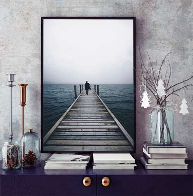 Постер - Дорога к морю, 30 x 45 см, Холст на подрамнике, Морская Тематика