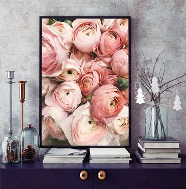 Poster - Scarlet Flowers, 30 x 45 см, Canvas on frame, Flowers