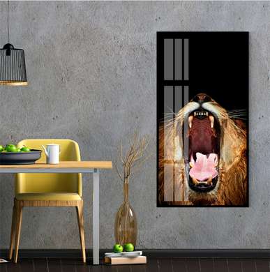 Poster, Leul, 50 x 150 см, Poster înrămat, Animale