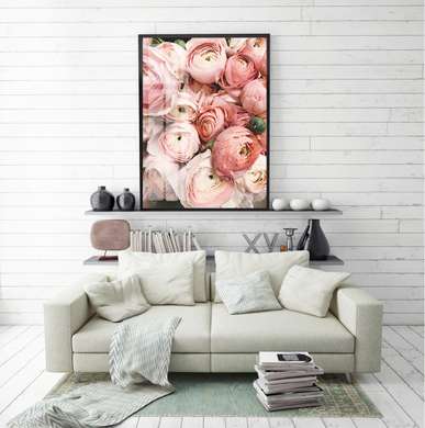 Poster - Flori stacojii, 30 x 45 см, Panza pe cadru, Flori