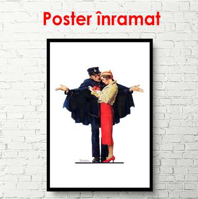 Poster - Couple from the past, 30 x 60 см, Canvas on frame, Minimalism