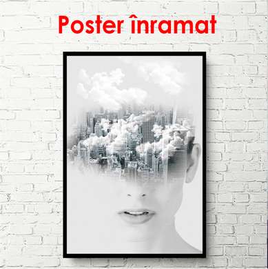Poster - Portret abstract al unei fete, 60 x 90 см, Poster înrămat