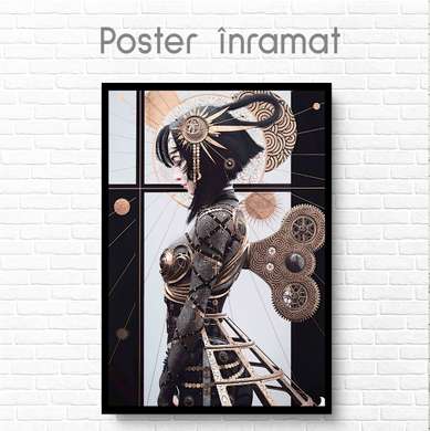 Poster, Fata cu cheie, 60 x 90 см, Poster inramat pe sticla