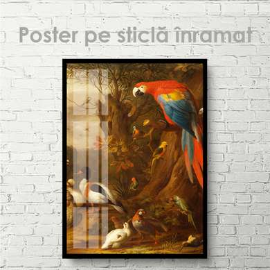 Постер - Птицы, 30 x 45 см, Холст на подрамнике, Живопись