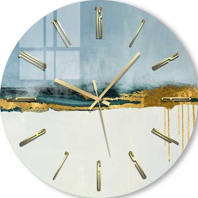 Glass clock - Blue Horizon, 40cm